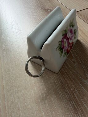 Porcelain Floral Vintage Toothpaste Tube Squeezer White & Pink